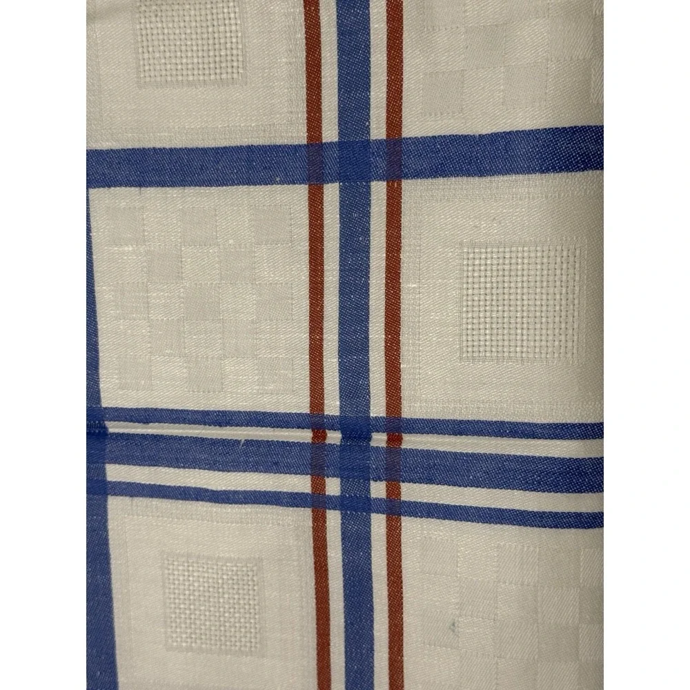 NEW VTG Striped linen tablecloth natural handmade Made Eastern Europe 59x59